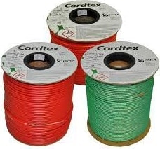 Three spools of Orica Cordtex detonating cord, two red and one green