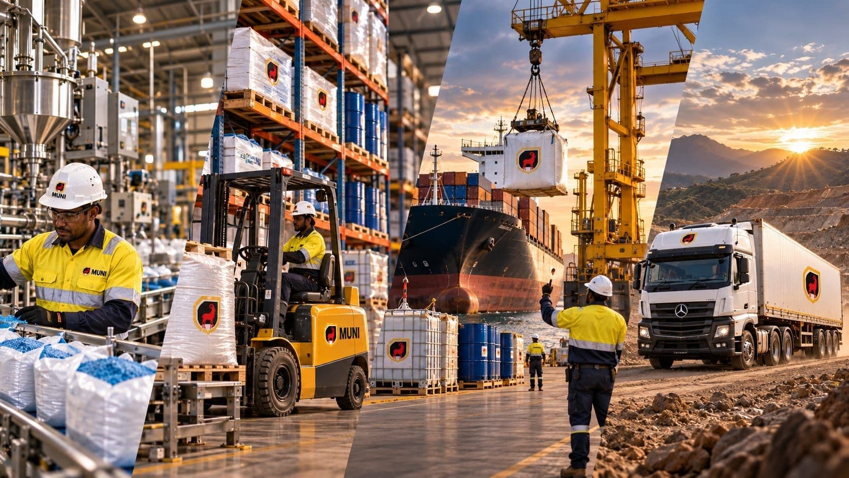 CJ MUNI logistics operations — from manufacture to delivery